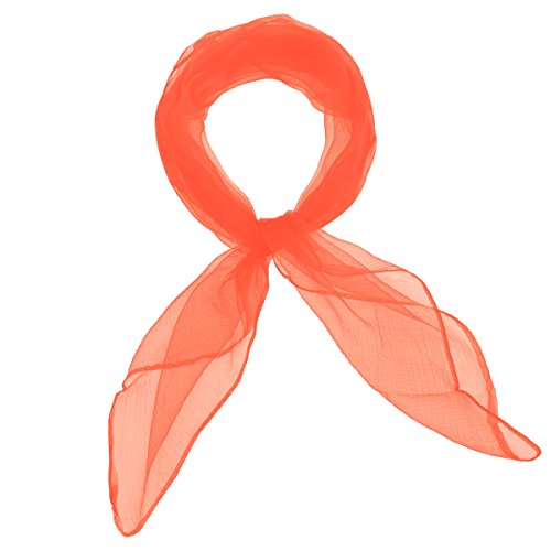 Basic SensePlain Square Chiffon Neck Scarf For Lady Retro 50s Light Weight