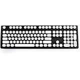 Tastenkappen Set für mechanische Tastatur Gaming Tastatur Keycaps 108 Tasten US Layout Keycaps Vintage Style Weiß Silber Magicforce von Qisan