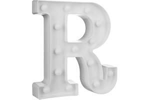VR VETRINEINRETE Vetrineinrete® Lettere Luminose a LED Alfabeto A – Z Luminoso per Decorazione casa Compleanni Nozze Festa Bar Eventi Luce Calda (Lettera R)
