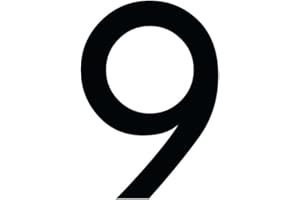 1peak Zahlenaufkleber Nummer 9, schwarz, 20cm (200mm) hoch, Aufkleber mit Zahlen in vielen Farben + Höhen, wetterfest