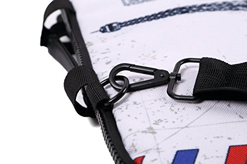 Sidorenko Canvas Notebooktasche für 17-17,3 “ Zoll ( 43,9 cm) mit Zubehörfach und Schultergurt / Vorder – Rückseite bedruckt - 7