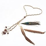 SwirlColor Boho-Pfau-Feder-Korn-Geflochtene Strand Hairband Stirnband Abendkleid -Partei Karneval Kopfschmuck Bonfire Partei-Kopfschmuck -Zubehör - 