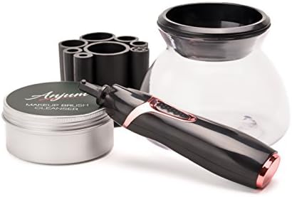 BUNDLE Makeup Brush Cleaner Automatic And Dryer Kit and Brush Soap By ANJUM Portable - Removes Residue Oil Dirt and Bacteria Quickly And Easily Off Make Up Brushes by Cleaning Electric Battery Operated in Black Rose Gold