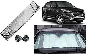 Auto Kite - Collapsible Mesh Foldable Auto Front/Rear Window Car Windshield Sun Shade for - Creta 2019