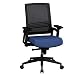 Produktbild Bürostuhl Ergonomisch OTTO 8h Stoff Sitz & Netzrücken Blau Schwarz mit Armlehnen | Drehstuhl mit Synchronmechanik Höhenverstellbar, Drehbar, Wippfunktion - bis 120 KG | Büro Sessel mit Lendenstütze 20.000 Scheuertouren