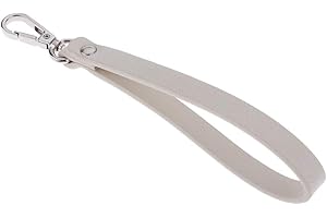 Hellery Wristlet Strap Keychain Cellphone Leather Hand Straps Durable Wrist Lanyard for Wallet, Clutch, Wristlet, Purse, Pouch - Beige, 19cm