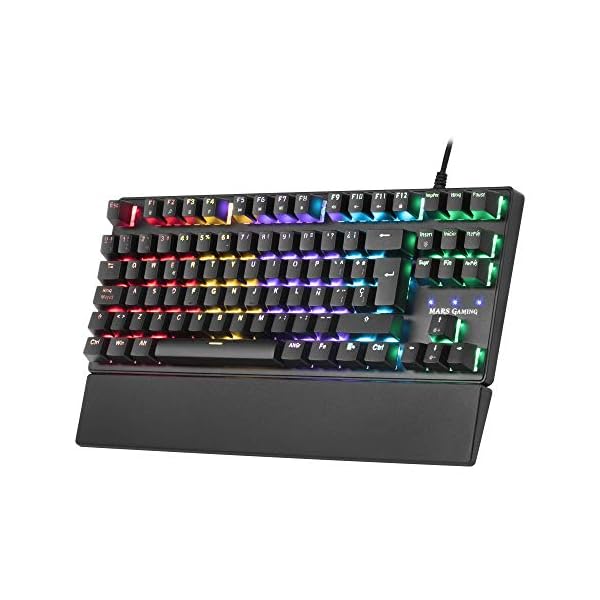 Mars Gaming MKXTKL, teclado mecánico switch rojo, LED 5 colores 10 efectos, ES - Image 4