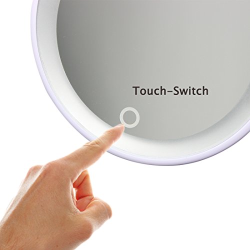 TFCFL 7X Vergrößerungsglas beleuchtet Make-up-Spiegel 360 ° drehbare LED Kosmetik Vanity Spiegel mit Leuchten für Tisch, Bad, Schlafzimmer, Reise, Rasieren, Dressing - 9