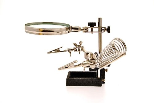 Tercera Mano prof. con soporte soldador y C/lente aumento X Soldadura elettronich