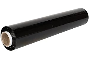 Diamond Plast Black Stretch Wrap 400mm 150m Pallet Wrap Cling Film, Standard Core, 20mu Thick, Industrial Strength