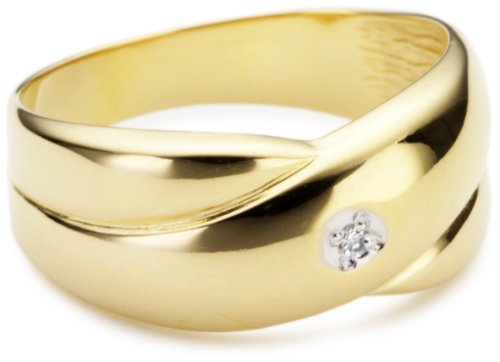 Diamond Line Damen - Ring 333er Gold 1 Diamant ca. 0,005 ct., gelbgold