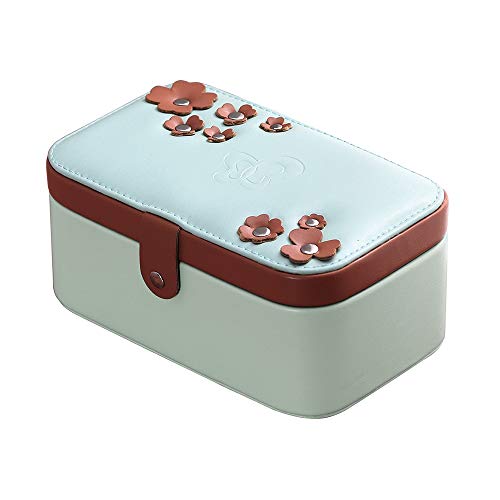 Preisvergleich Produktbild TZDY Schmuckkästen,Schmuckkasten Schmuckdose zur Aufbewahrung und Ablage von Ringen Ohrringen Ketten Uhren Armbändern und Accessoires Spiegel Eleganter Leder,Green