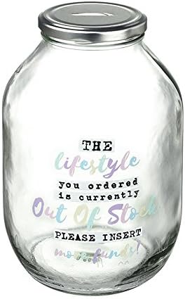 Lifestyle Out Of Stock Giant Fund Glass Money Jar Gift