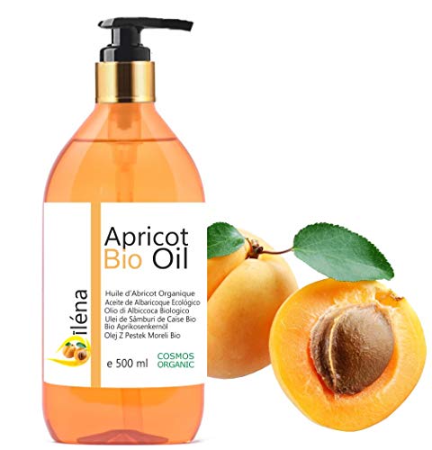 Oïléna Aceite de Nuez Albaricoque Aceite Vegetal Facial, Cabello, Corporal, Hueso de Albaricoque Ecológico Prensado en Frío 100% Aceite Seco Puro Vegan Certificado Bio 500 ml