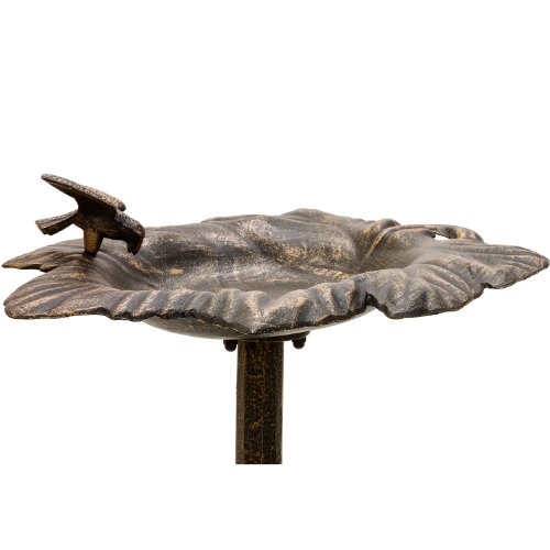Dekorative Vogeltränke aus massivem Gusseisen, Farbe bronze, Höhe 80cm, Gewicht 11kg, Durchmesser 48cm - 7