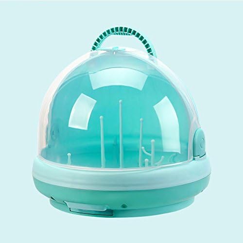 QAZSE Baby Bottle Drying Racks With Anti-Dust Cover Large Nursing Bottle Storage Box Baby Dinnerware Organizer,Green