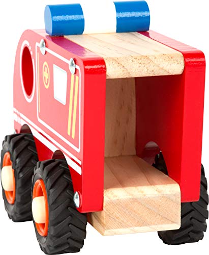 small foot 11076 Einsatzfahrzeug Krankenwagen aus Holz, mit Ladefläche und gummierten Rädern, ab 18 Monaten - 4