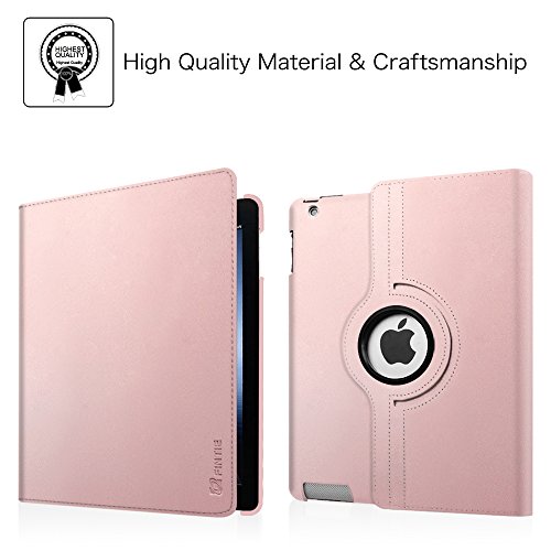 Fintie iPad 2/iPad 3/iPad 4 Hülle – 360 Grad rotierende Schutzhülle mit Standfunktion Smart Cover Case Tasche Etui mit Auto Schlaf / Wach Funktion für Apple iPad 2,iPad 3 & iPad 4th Generation mit Retina Display, Roségold - 2