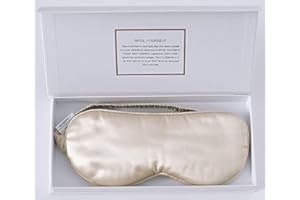 ZIMASILK Máscara de dormir de seda de morera pura de 22 momme, relleno de 100% seda de morera, correa de envoltura de seda, máscara de ojos súper suave y cómoda para dormir (beige)