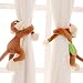 Produktbild Homeofying Raffhalter mit Niedlichen, Flauschigen Affen, Vorhangstangen und Schienen, für Kinderzimmer Orange