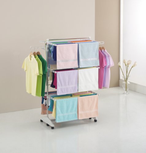 Hanuri One Touch Wäscheständer / Wäschetrockner / Variabel klappbar / Fußrollen - 6