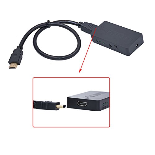 Everesta 3 Port HDMI Switch Splitter mit 1,5 Fuß High-Speed HDMI Kabel unterstützt 4K, 3D, Full HD1080P - 5