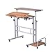 Produktbild Tcatec Höhenverstellbar Computertisch Betttisch mit Rollen, mit Case Ständer Tray Drawer-für Bett Arbeit Büro (60×80CM, Eiche)