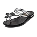 Produktbild feiXIANG Damen Lady Blumen Sandalen Outdoor Strand Elegante Flip Flops Schuhe (40, Silber)