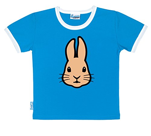 Organic Cotton Kids Rabbit T-Shirt | 9-10 Years | Blue | By Paw Prints
