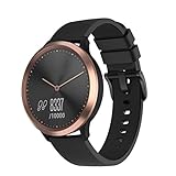 samLIKE Ersatzband für Garmin Vívomove HR Soft Silikon Sportuhr Armband 8 Farben 71mm - 130mm (⭐️ Schwarz)