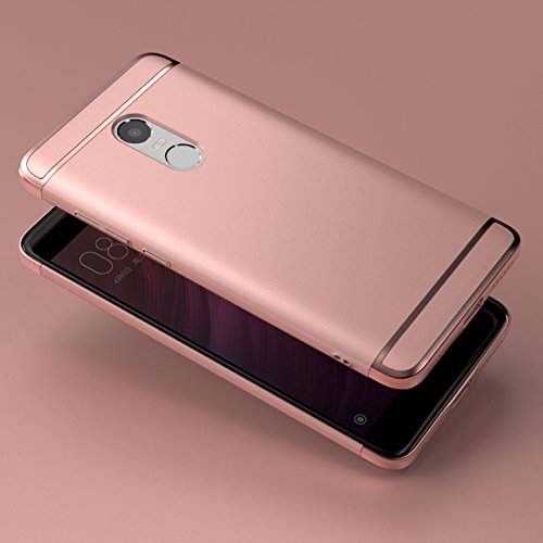 fundai Xiaomi Redmi Note 4X cover   Leathlux Ultra Delgado Anti-Ara  azos Protecci  n Duro Carcasa Enchapado protectora de parachoques trasero 3 En 1 case para Xiaomi Redmi Note 4X 5 5   Oro Rosa 