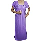 Indiatrendzs Women Hosiery Cotton Maxi Nighty Solid Nightwear Nightgown 42" (PURPLE)