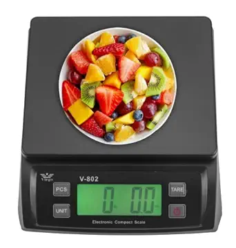 MezireSF802 30Kg x 1g Digital Kitchen Weighing Scale, Weighing Machines, Digital Weight Machine For Shop With Backlight Display, ??? ???? ?? ?????????? ?? ???? ???? ?? (175 MM * 215 MM) (Black)