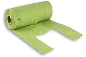 VIRSUS 1 Rotolo Buste Shopper Verde a Strappo da 1kg Circa 160 Buste Shopper biodegradabili compostabili Misura 24+12x40 Sacchetti per Organico Raccolta differenziata