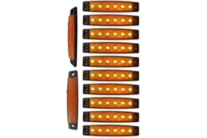 GSRECY Yuk 10 pcs 9,7 cm 6 LED côté LED MARKER Remorque Feux de gabarit pour camion, marqueur lumière Ambre, partie arrière Feu de Gabarit, camion Cab Feux de gabarit, RV Convoi