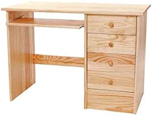 Bureau 4 Tiroirs Et Reglette Informatique 70x105x50 Cm Pin Massif Brut H 70 Cm X L 105 Cm X P 50 Cm Amazon Fr Cuisine Maison