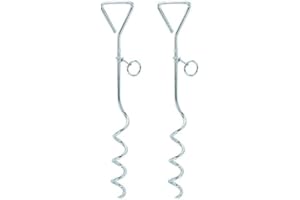 5STARWAREHOUSE 2 x Heavy Duty Pet Dog Camping Garden Ground Tie Out Screw Stake Spike Pole Spiral.
