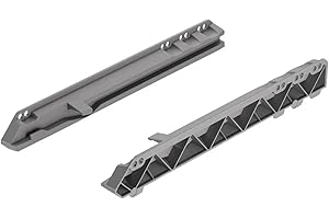 cyclingcolors 2 x szyna ślizgowa 338 mm, tworzywo sztuczne, szara, do zawieszania kosza, szafek kuchennych, mebli, szaf na ubrania, prowadnic, szerokość korpusu