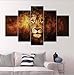 Produktbild Liu Sensen Abstrakte Wand Kunst Leinwand Feuer Löwen Malerei Wandmalereien Tier Bild Bilder Für Home Hotel Büro Studie Dekoration Innen Gerahmte 5Panels