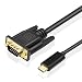 Produktbild TNP USB Typ C (usb-c) zu VGA 1080P Kabel Konverter Adapter (1,8 m) – usb-c 3.1 männlich auf VGA weiblich High Speed 1080p Video Adapter Konverter Kabel Kabel Stecker Stecker (schwarz)