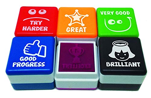 ESTUCHE 6 SELLOS DE MOTIVACION EN INGLES 25X25MM