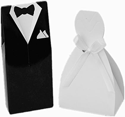 FormVan Classical Bride and Groom Wedding Gift Paper Boxes, Pack of 100 pairs of Bride and Groom