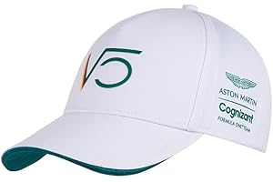 FVLFIL Aston Martin F1 Sebastian Vettel Lifestyle Chapeau Blanc Taille unique, blanc, taille unique