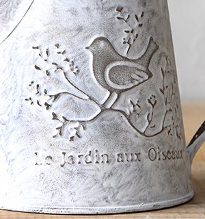 Französisch Stil Weiß Shabby Chic Mini-Metall-Pitcher Blumen-Vase mit Vintage Vogel Dekorative, Schmiedeeisen manuelle Pflanzen Vase mit Klassik - 3