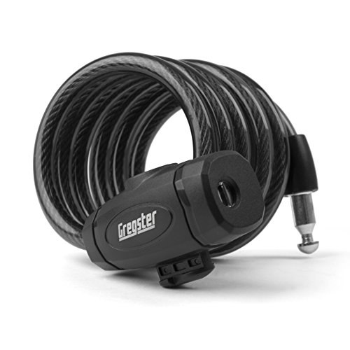 Gregster Fahrradschloss, Spiralkabelschloss fürs Fahrrad mit einer Länge von 150 cm, inkl. Halterung und zwei Schlüsseln, Schloss ist flexibel anbringbar, schwarz - 5