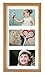 Produktbild BD ART 18 x 35 cm Mehrfach Bilderrahmen, Bildergalerie, Fotogalerie mit Passepartout und 3 Foto-Ausschnitten für Fotos 10 x 15 cm, Eiche