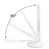 BESTEK 7W Led Schreibtischlampe dimmbare Tischleuchte Uhr, 4 Modi/5 Stufen, digitales Display(Uhrzeit, Wecker, Temperatur) und USB Port zum Aufladen, Augenschutz, Touchfeld, weiß - 9