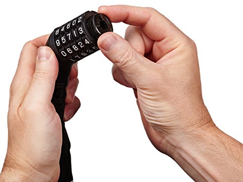 Fahrradschloss Zahlenschloss bei Camden Gear. Fahrradschloß Kettenschloss für Fahrrad und Motorrad Mit Zahlenkombination. Schloss Zahlen Schwarz - 5