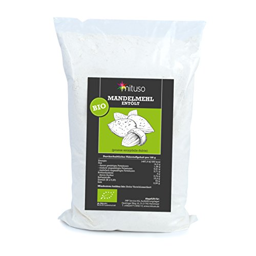 Preisvergleich Produktbild mituso Bio Mandelmehl, entölt, blanchiert, 1er Pack (1 x 500g)