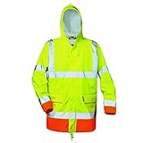 EN ISO 20471 Kl. 3, EN 343 Kl.3/1 EN ISO 13688 Obermat:.PU auf Polyester-Trägermat. ca. 190 g/m² Wassersäule 8.000mm fluoreszierend gelb/fluo. orange atmungsaktiv,wind- & wasserdicht - extrem leichtes, geschmeidiges Mat. - geschweißte Reflexstr.